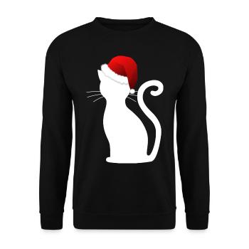 Chat Noël Noël Joyeux Noël - Sweat-shirt Unisexe - noir - Devant - Alina (178cm) & Michal (187cm)