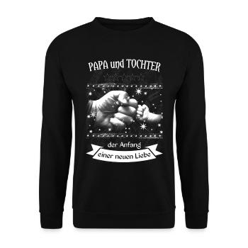 Papa und Tochter - Unisex Pullover - Schwarz - Vorne - Alina (178cm) & Michal (187cm)