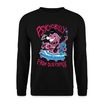 psychobilly from outerspace - Unisex Sweatshirt - black - Front - Alina (178cm) & Michal (187cm)