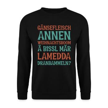 Weihnachtbaum & Lametta (Sächsisch-Edition) - Unisex Pullover - Schwarz - Vorne - Alina (178cm) & Michal (187cm)