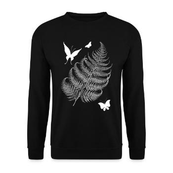 Fern butterflies design - Unisex Sweatshirt - black - Front - Alina (178cm) & Michal (187cm)