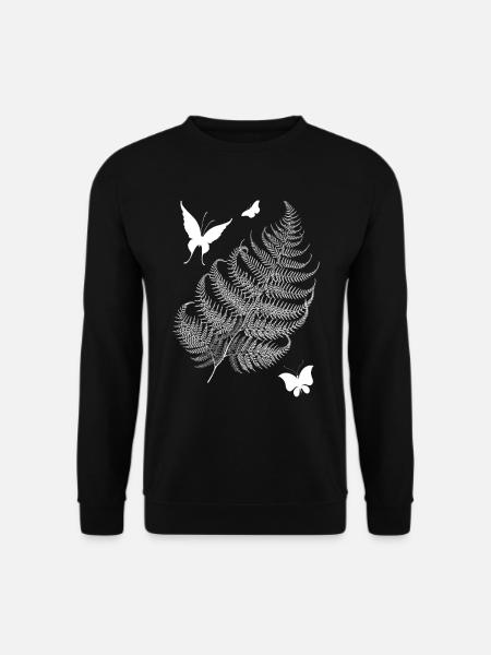 Fern butterflies design - Unisex Sweatshirt - black