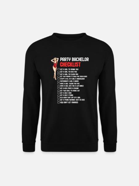 Bachelor Party Checklist - For Bachelor Party - Unisex Pullover - Schwarz