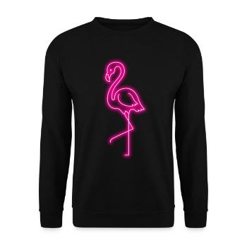Flamingo Neon Geschenk Tierliebe TiereFlorida Tier - Unisex Pullover - Schwarz - Vorne - Alina (178cm) & Michal (187cm)