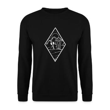 Skiing and Mountains - For Skiers - Unisex Pullover - Schwarz - Vorne - Alina (178cm) & Michal (187cm)