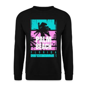 Palm Beach Florida Urlaub Mode Geschenk Reise Spaß - Unisex Pullover - Schwarz - Vorne - Alina (178cm) & Michal (187cm)