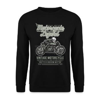 Motorcycle legend skull motorcycle gift - Unisex Sweatshirt - black - Front - Alina (178cm) & Michal (187cm)