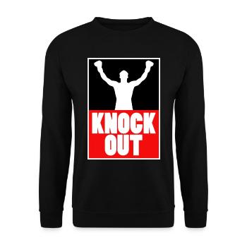 Boxing Knock Out Champion Boxer Sports Gift - Unisex Sweatshirt - black - Front - Alina (178cm) & Michal (187cm)