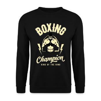 Boxing Champion Box-Sport Kampfsport Geschenk - Unisex Pullover - Schwarz - Vorne - Alina (178cm) & Michal (187cm)