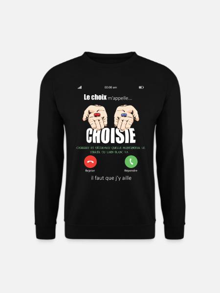 T-shirt-Le choix m'appelle-Matrix Hands Choisissez - Sweat-shirt Unisexe - noir