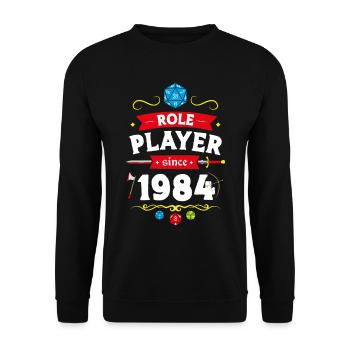 Rollenspieler seit 1984 - Unisex Pullover - Schwarz - Vorne - Alina (178cm) & Michal (187cm)