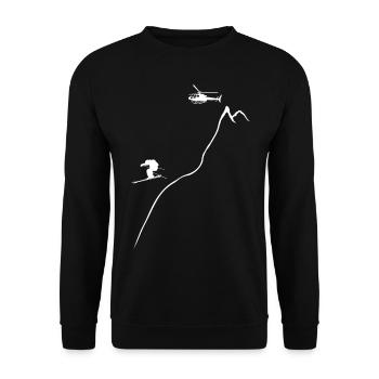 héliski, ski, freeski, héliboard - Sweat-shirt Unisexe - noir - Devant - Alina (178cm) & Michal (187cm)