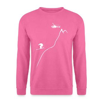 héliski, ski, freeski, héliboard - Sweat-shirt Unisexe - rose - Devant