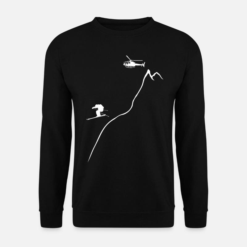 héliski, ski, freeski, héliboard - Sweat-shirt Unisexe - noir