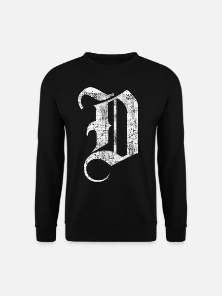 Tshirt alphabet initiale D - Sweat-shirt Unisexe - noir