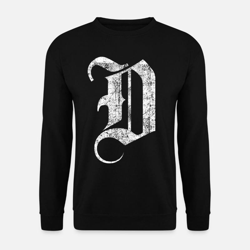 Tshirt alphabet initiale D - Sweat-shirt Unisexe - noir