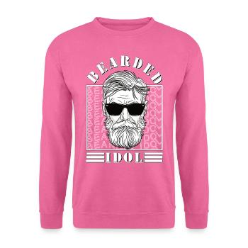 Bärtiges Idol 3 Tage Bart hip Oberlippenbart - Unisex Pullover - Pink - Vorne