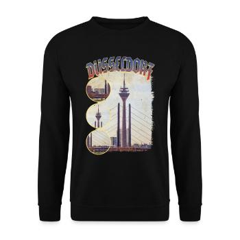 Düsseldorf Allemagne Ville Skyline Accueil Amour - Sweat-shirt Unisexe - noir - Devant - Alina (178cm) & Michal (187cm)