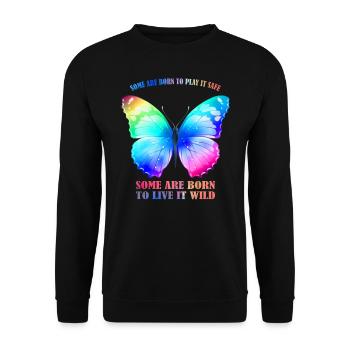 Butterfly Rainbow - Graphique Rainbow Butterfly - Sweat-shirt Unisexe - noir - Devant - Alina (178cm) & Michal (187cm)