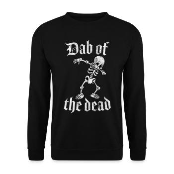 Tupfer der Toten, Dabbing Skelett - Unisex Pullover - Schwarz - Vorne - Alina (178cm) & Michal (187cm)