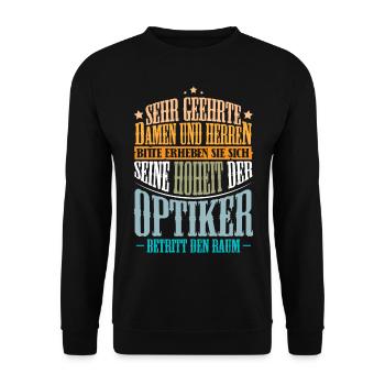 Optiker Augenoptiker - Unisex Pullover - Schwarz - Vorne - Alina (178cm) & Michal (187cm)