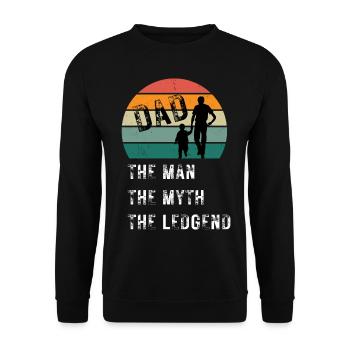 Papa Mann Mythos Legende Spruch Tshirt - Unisex Pullover - Schwarz - Vorne - Alina (178cm) & Michal (187cm)
