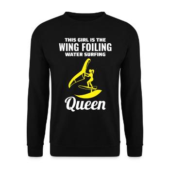Wing Foiling Hydrofoil Surfing Surf Water Sport - Sweat-shirt Unisexe - noir - Devant - Alina (178cm) & Michal (187cm)