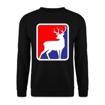 Hunter Funny Roebuck Deer Logo | Colors can be changed - Unisex Sweatshirt - black - Front - Alina (178cm) & Michal (187cm)