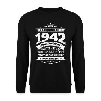 FABRIQUÉ EN 1942 - Sweat-shirt Unisexe - noir - Devant - Alina (178cm) & Michal (187cm)