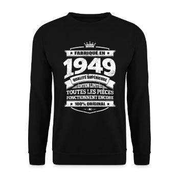 FABRIQUÉ EN 1949 - Sweat-shirt Unisexe - noir - Devant - Alina (178cm) & Michal (187cm)