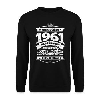 FABRIQUÉ EN 1961 - Sweat-shirt Unisexe - noir - Devant - Alina (178cm) & Michal (187cm)