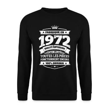 FABRIQUÉ EN 1972 - Sweat-shirt Unisexe - noir - Devant - Alina (178cm) & Michal (187cm)