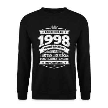 FABRIQUÉ EN 1998 - Sweat-shirt Unisexe - noir - Devant - Alina (178cm) & Michal (187cm)