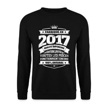 FABRIQUÉ EN 2017 - Sweat-shirt Unisexe - noir - Devant - Alina (178cm) & Michal (187cm)