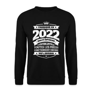 FABRIQUÉ EN 2022 - Sweat-shirt Unisexe - noir - Devant - Alina (178cm) & Michal (187cm)