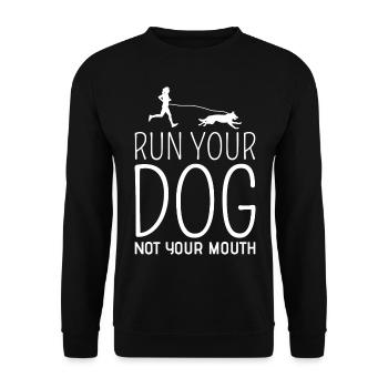 Canicross Trail Running Dog Sport Outdoor Hobby - Unisex Sweatshirt - black - Front - Alina (178cm) & Michal (187cm)