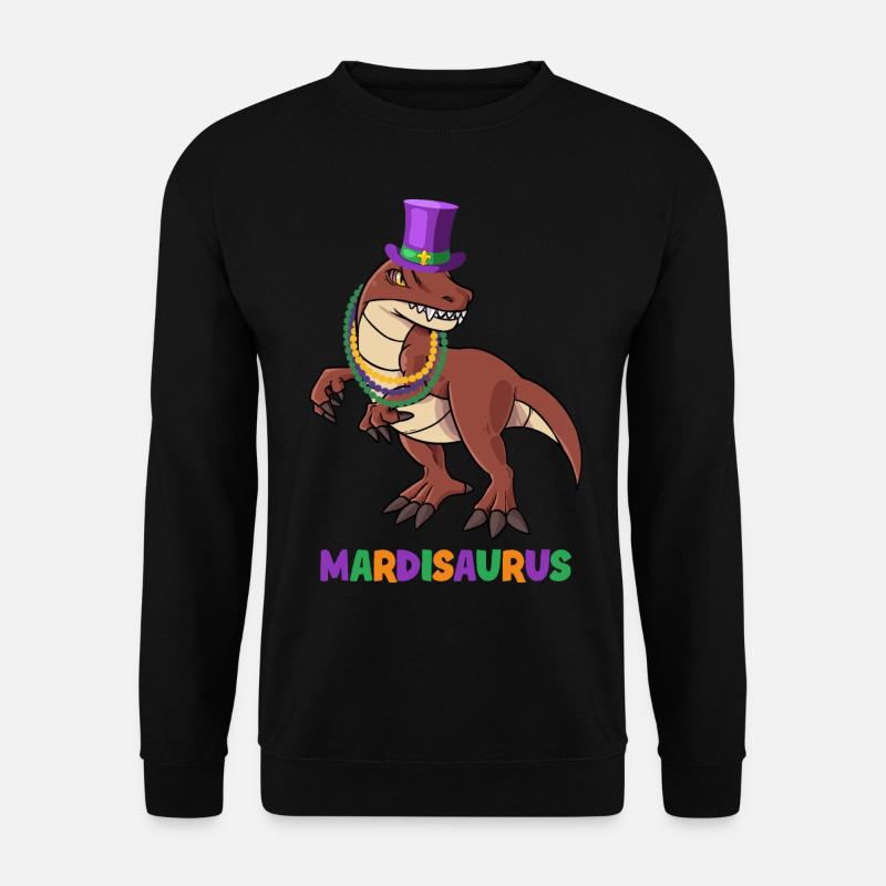 MARDISAURUS Mardi Gras Dinosaurus - Unisex Sweatshirt - black