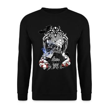 Mann, Magier mit böser Macht - Unisex Pullover - Schwarz - Vorne - Alina (178cm) & Michal (187cm)