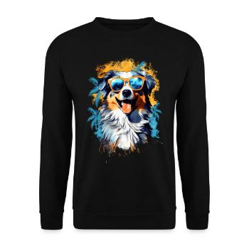 Australian Shepherd - Unisex Sweatshirt - black - Front - Alina (178cm) & Michal (187cm)