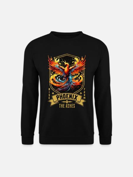 Phönix Phoenix Feuer Flammen Vogel Mythologie - Unisex Pullover - Schwarz