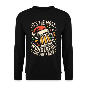 Dicton de Noël de la bière - Sweat-shirt Unisexe - noir - Devant - Alina (178cm) & Michal (187cm)