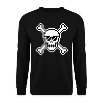 G29 Geek-Schädel mit Sonnenbrille - Unisex Pullover - Schwarz - Vorne - Alina (178cm) & Michal (187cm)
