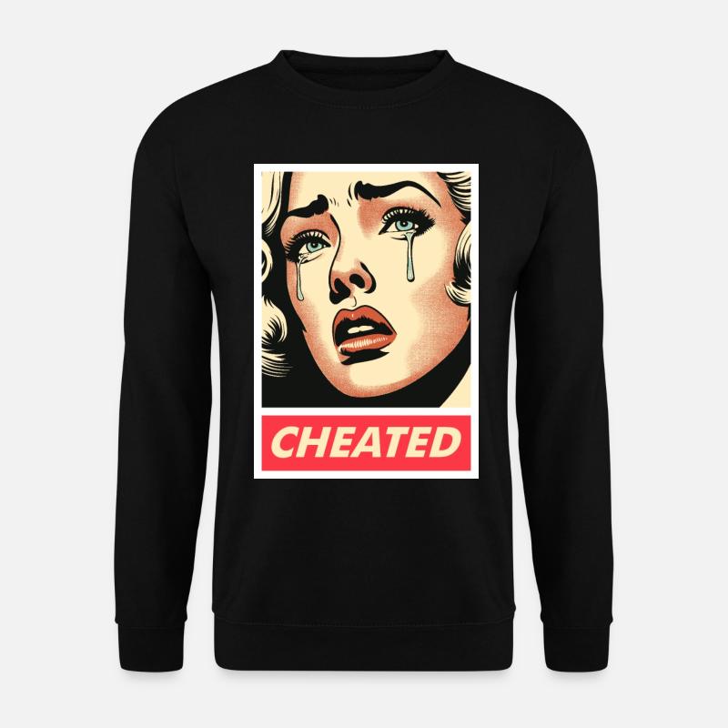 Retro betrogenes Mädchen - Unisex Pullover - Schwarz