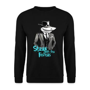 Sleep with the fishes - Unisex Sweatshirt - black - Front - Alina (178cm) & Michal (187cm)