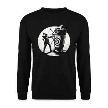 Tir à l’arc et café - Sweat-shirt Unisexe - noir - Devant - Alina (178cm) & Michal (187cm)