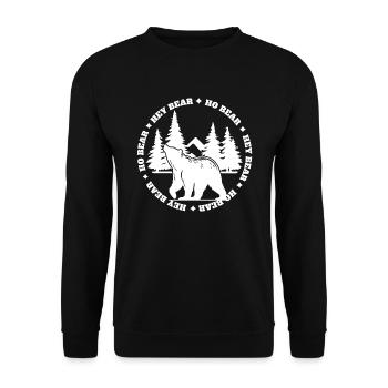 Hey Bär Ho Bär Kanada Outdoor Survival - Unisex Pullover - Schwarz - Vorne - Alina (178cm) & Michal (187cm)
