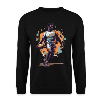 Handballspieler Streetwear Ikonischer Stil - Unisex Pullover - Schwarz - Vorne - Alina (178cm) & Michal (187cm)