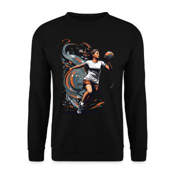 Handball player streetwear Iconic style - Unisex Sweatshirt - black - Front - Alina (178cm) & Michal (187cm)