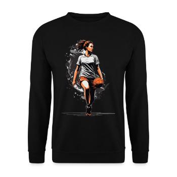 Handball Player: Iconic Streetwear Style - Unisex Sweatshirt - black - Front - Alina (178cm) & Michal (187cm)
