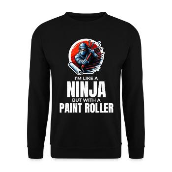 Hausmaler Ninja Malerei Innenarchitekt - Unisex Pullover - Schwarz - Vorne - Alina (178cm) & Michal (187cm)